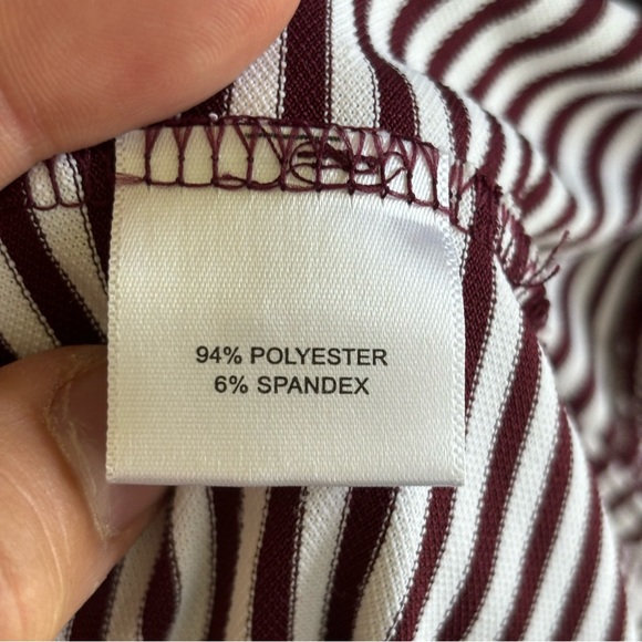 Peter Millar Summer Comfort Maroon Stripe Golf Polo Shirt Men L Saint Ignatius - Picture 5 of 7